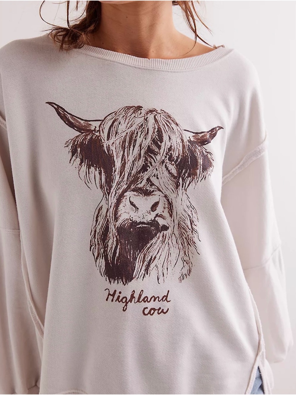 We The Free Highland Cow Graphic Camden Sweatshirt